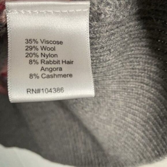 NWOT Garnet Hill Wool Blend Highland Turtleneck Sweater Women Size M Gray/Pink - Picture 4 of 10